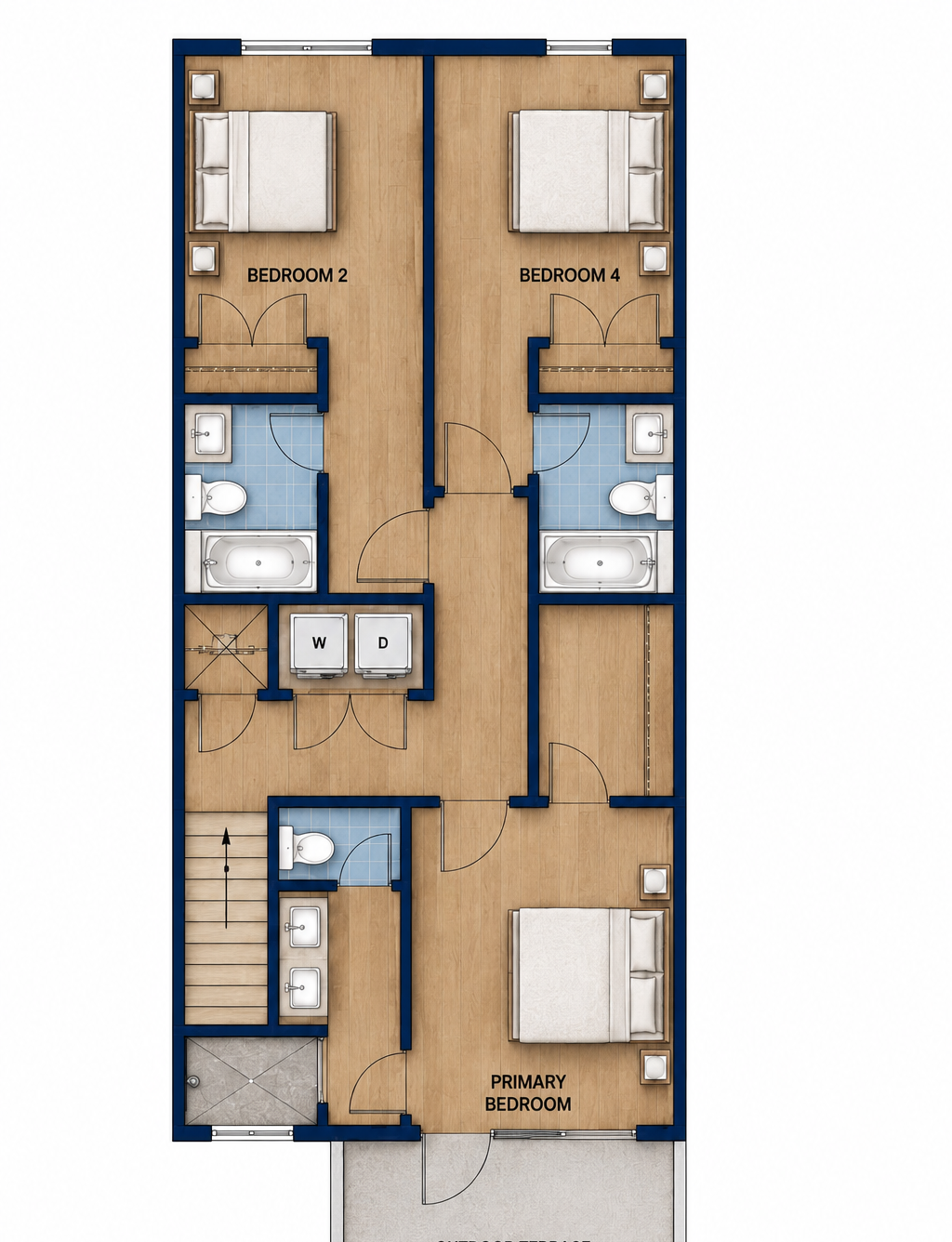 Upper level floor plan